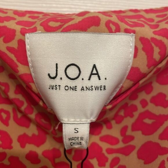✨J.O.A Ruched Minidress Pink Leopard Dress, NWT - Picture 6 of 11